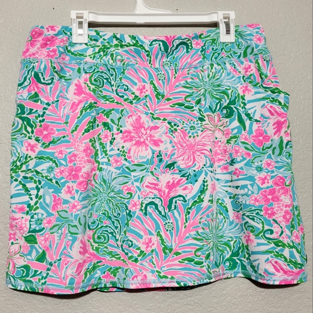 Lilly Pulitzer Pink and Green Floral Skort